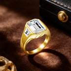 3 Karat Smaragdgeschliffene Moissanit-Ringe für Herren und Damen D