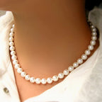 Classic Elegant White Pearl Chokers Necklace For Women - United States / 8mm / 40cm