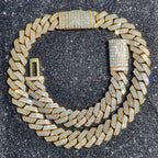 Collier ras du cou lourd Hip Hop Two Stone 20mm 2