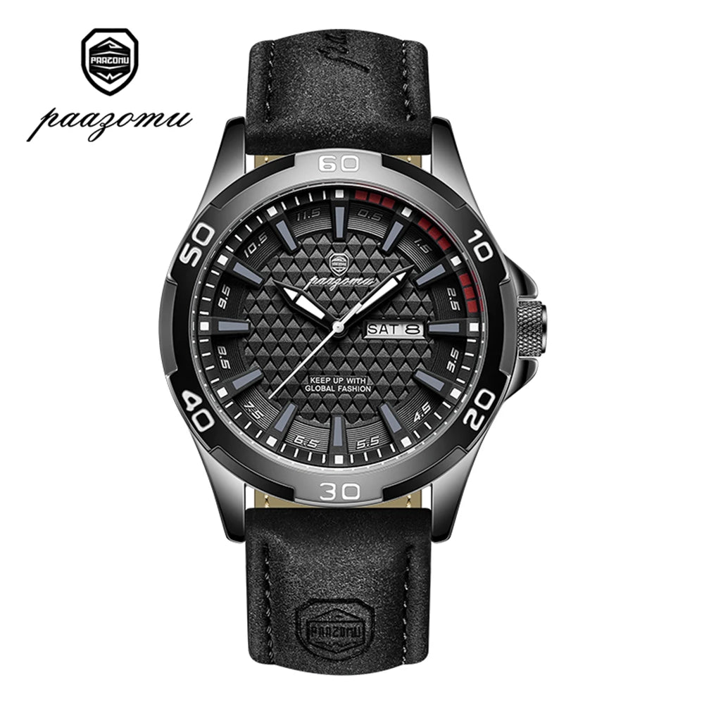 PAAZOMU Man Luxury Brand Watch Waterproof Luminous - Black Black / China Mainland