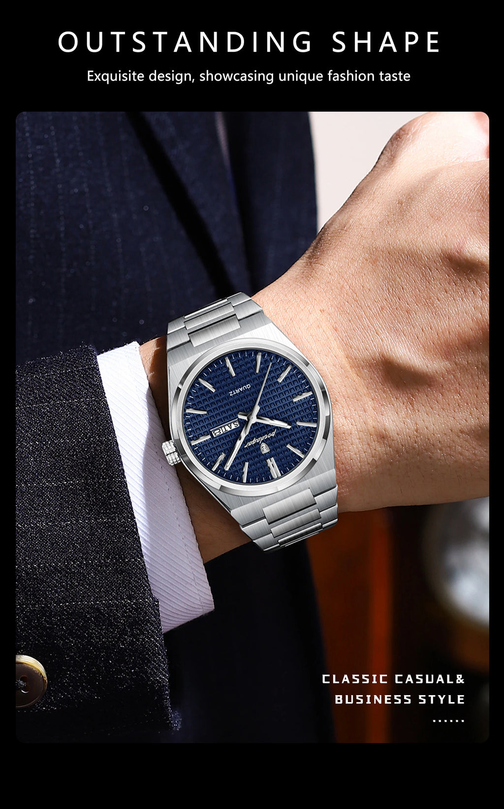 Poedagar Original Luxury Men Clock Waterproof