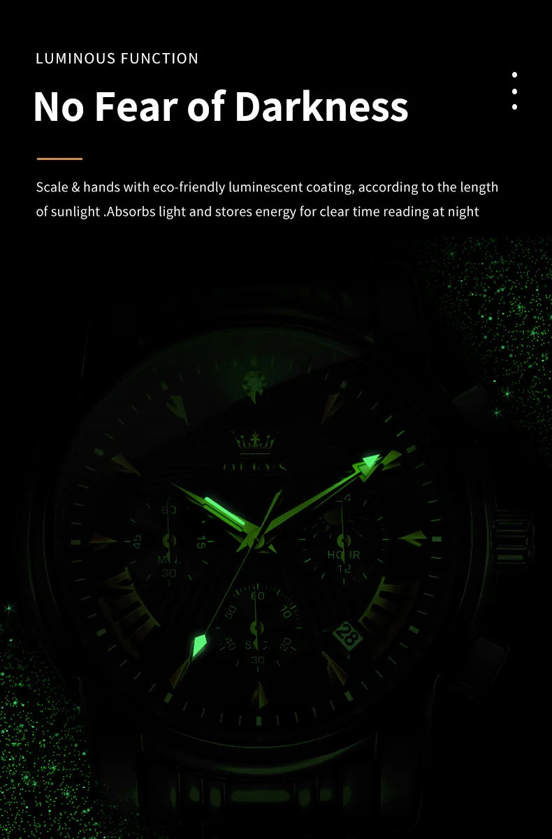 Olevs Men's Quartz Watches Top Brand Stainless.