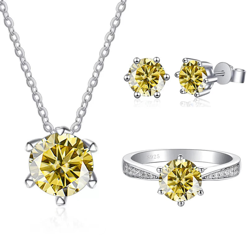 JoyceJelly Moissanite Jewelry Set With 1CT D Color