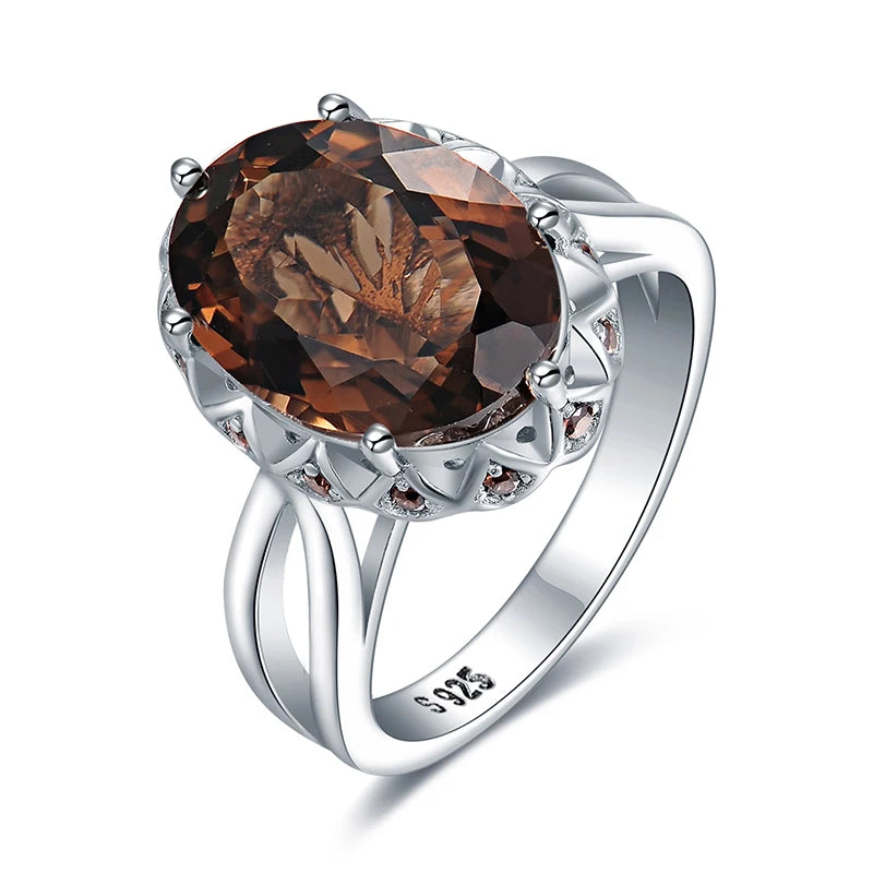 JewelryPalace Large 5.7ct Genuine Oval Smoky Quart