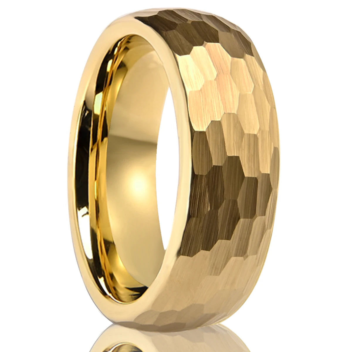 8MM/6MM Gold Color Tungsten Carbide Ring Fashion
