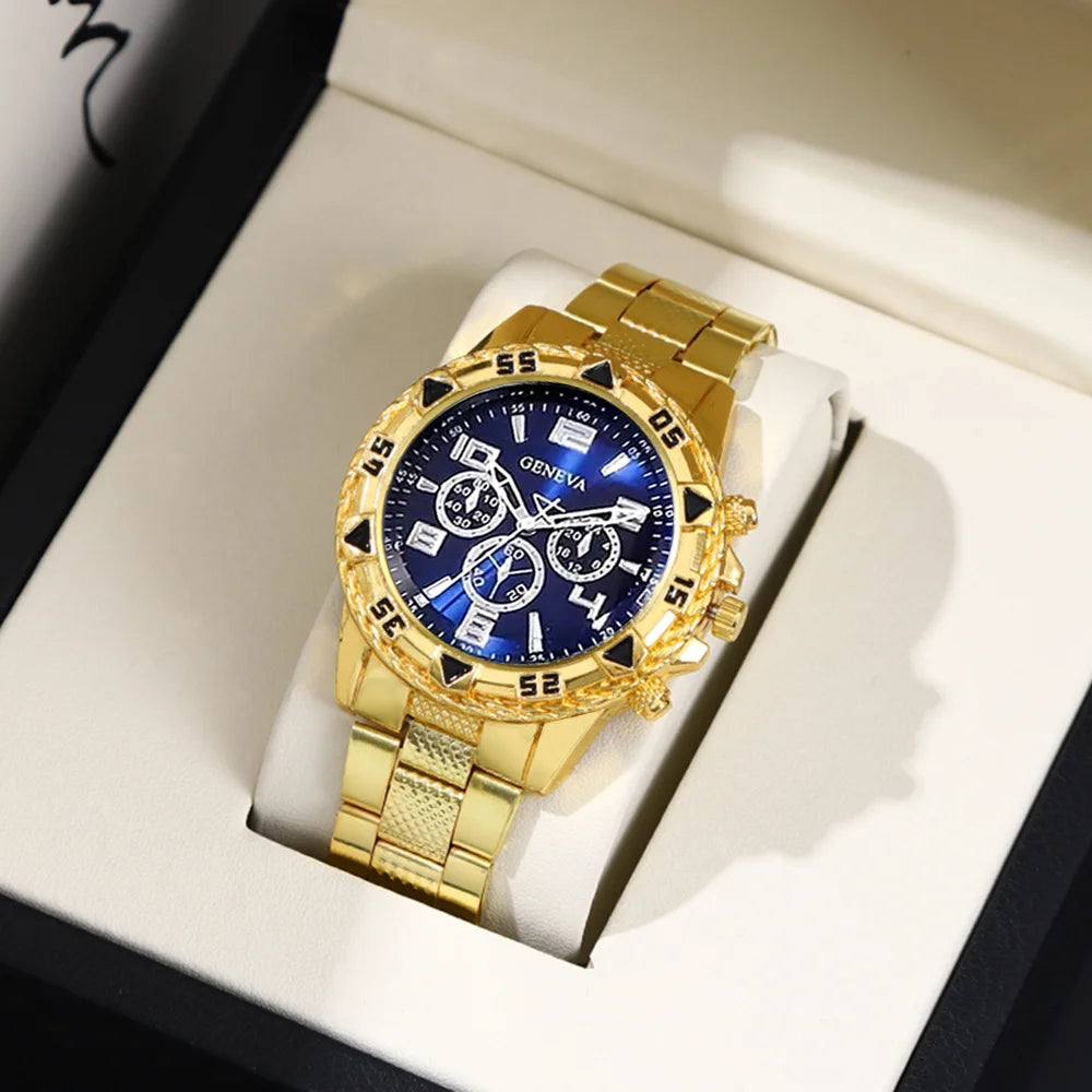 [4pcs/set Business Quartz Watch] Large Dial Trendy