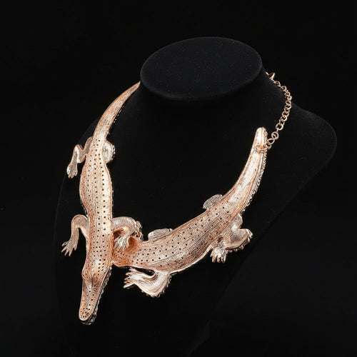2026 New Fashion Double Crocodile Choker Necklace