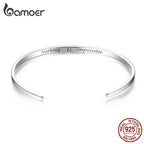 bamoer Engrave Courage Bangle silver
