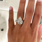 Birnenförmiger Moissanit-Ring, Braut-Set, 100 % 925er Silber