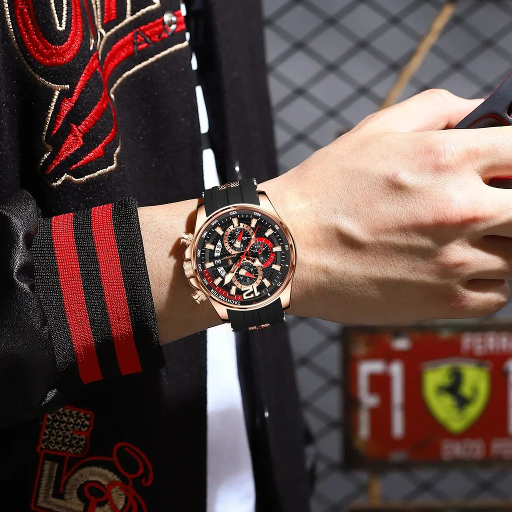 Poedagar Fashion Men Wristwatch Date Chronograph