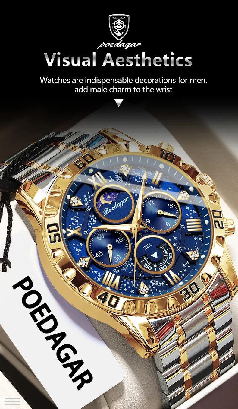Poedagar Luxury Man Watch Waterproof Luminous.