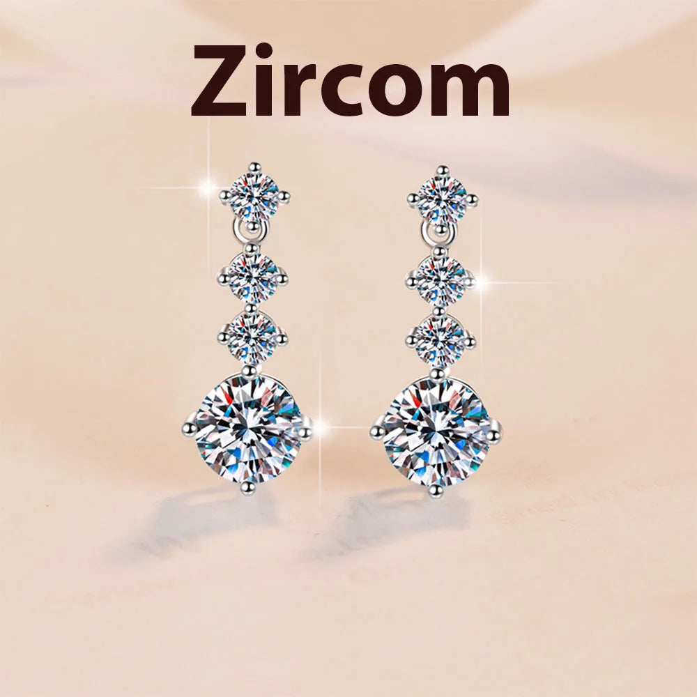 1-2ct Moissanite Earrings for Women Lab Grown