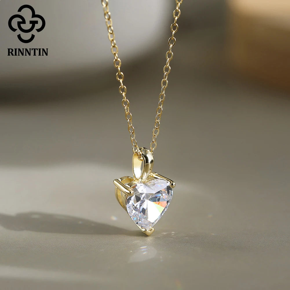 Rinntin Moissanite Diamond Heart Pendant 1-4CT