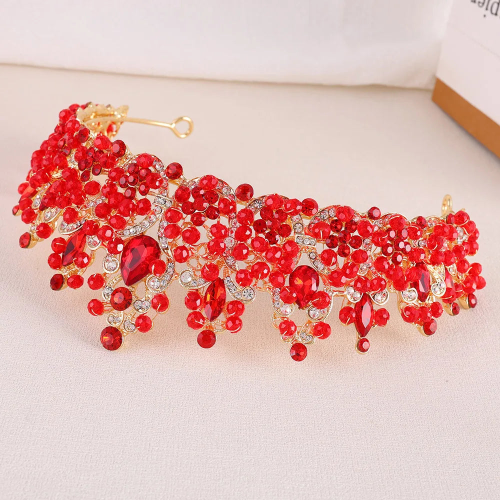 Kmvexo Handmade Pink Purple Crystal Beads Bridal.