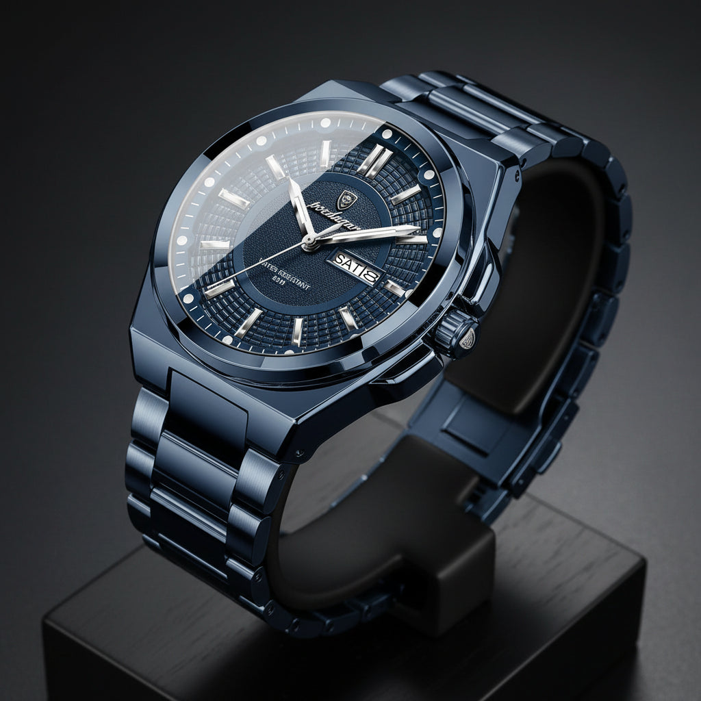 POEDAGAR Top Business Men Wristwatch Stainless Steel