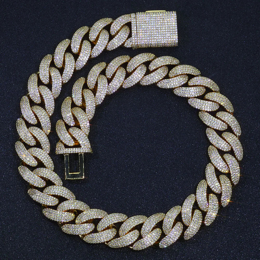 Bling Zircon Cuban Link Chain for Men Iced out.