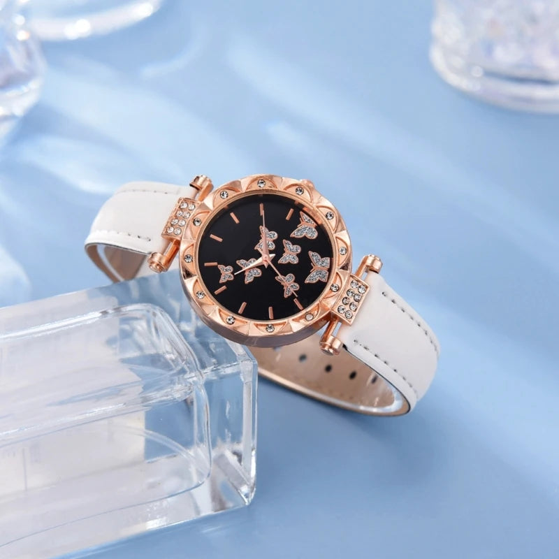 Elegant Butterfly Jewelry Set Women Watch Crystal.