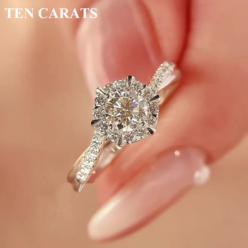 TEN Carats 0.5-1CT S925 sterling silver Moissanite.