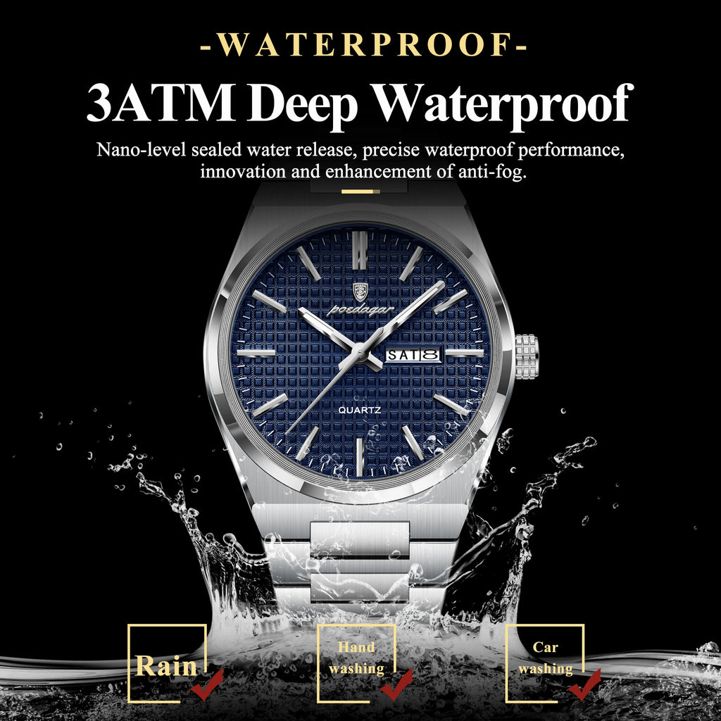 Poedagar Original Luxury Men Clock Waterproof