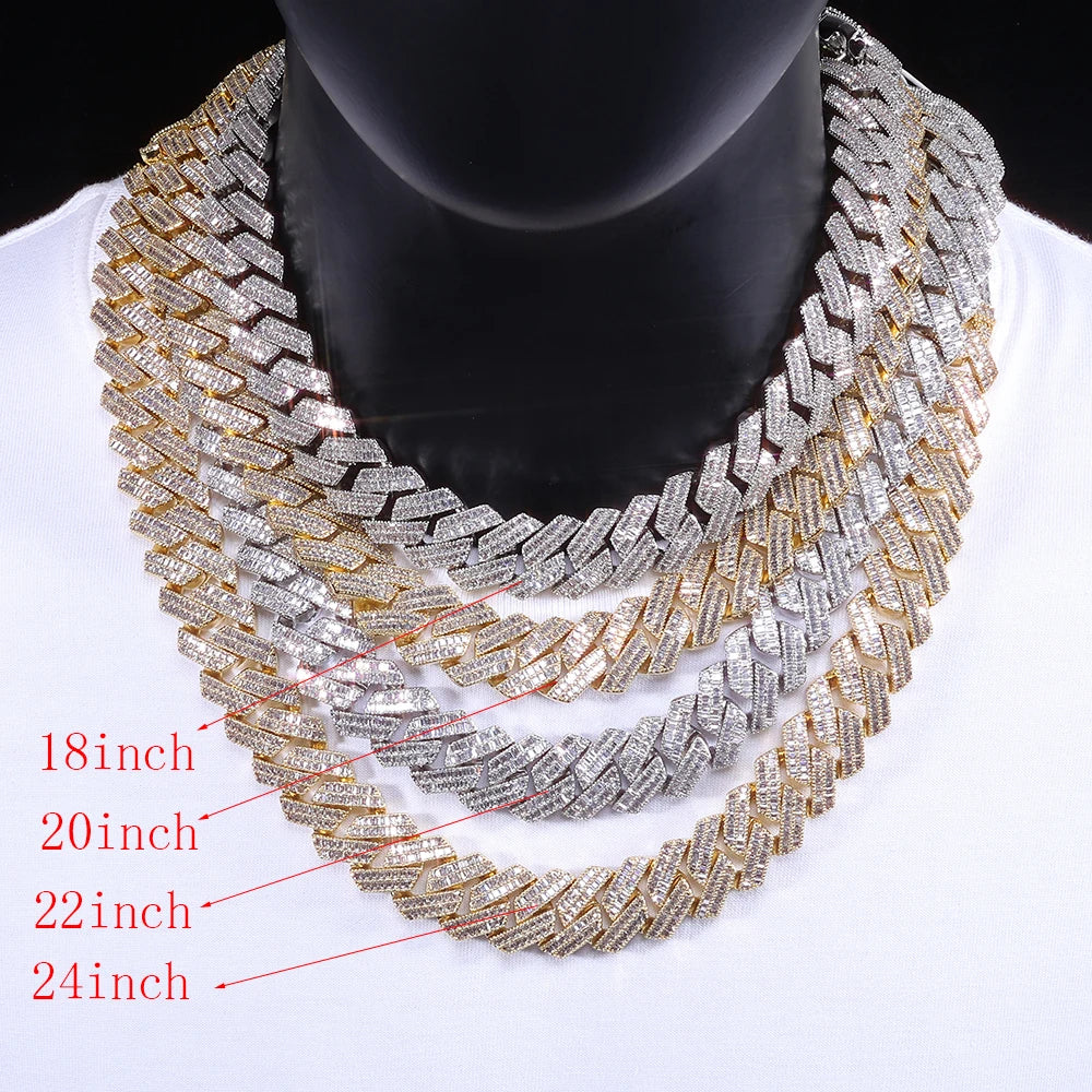 Hip Hop Two Stone 20mm Heavy Choker Necklace 2