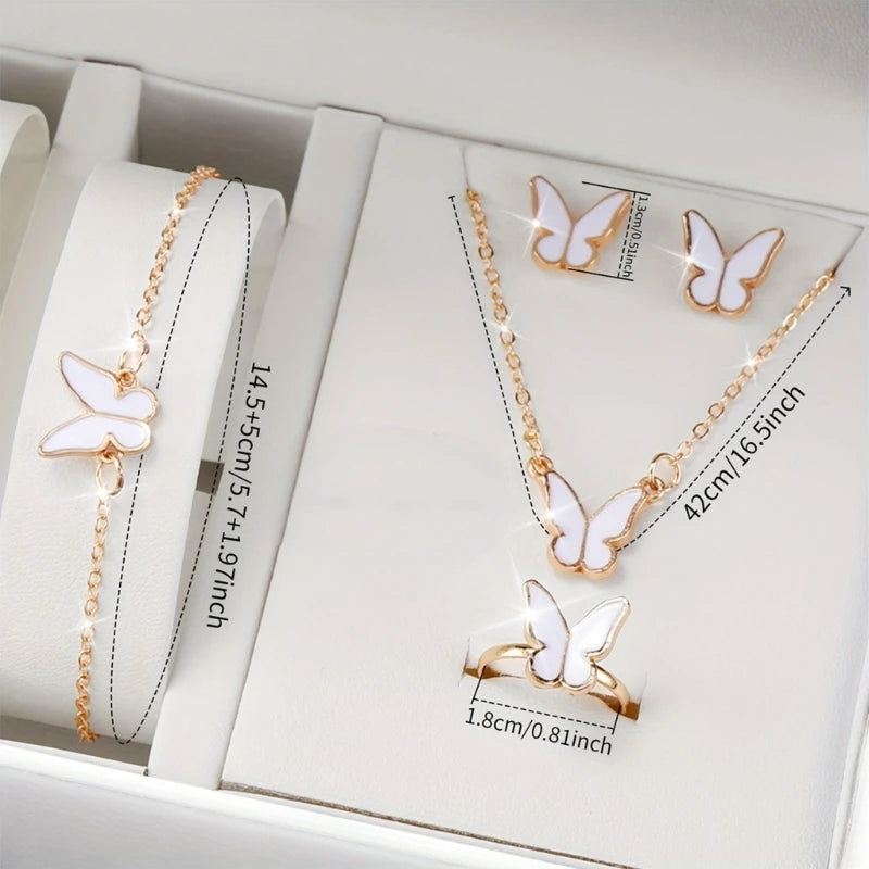 Elegant Butterfly Jewelry Set Women Watch Crystal.