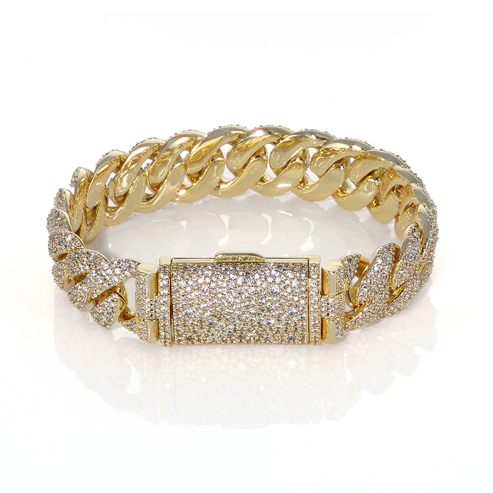 Eskeem New 14mm Irregular Cubic Zirconia Cuban