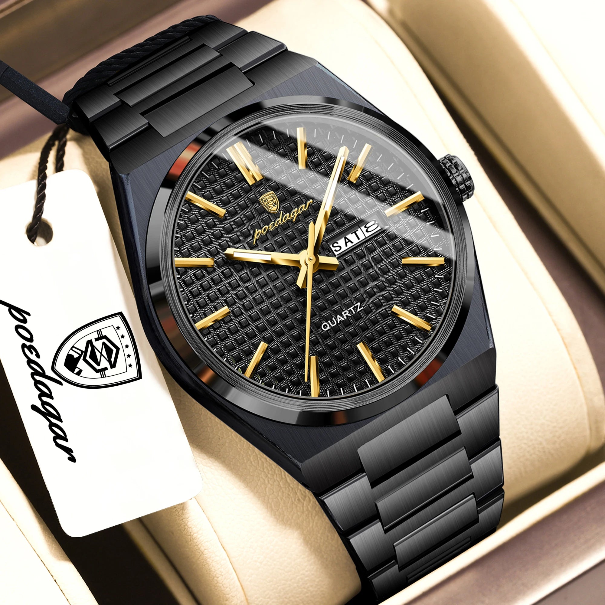 Poedagar Top Original Quartz Men Clock Waterproof