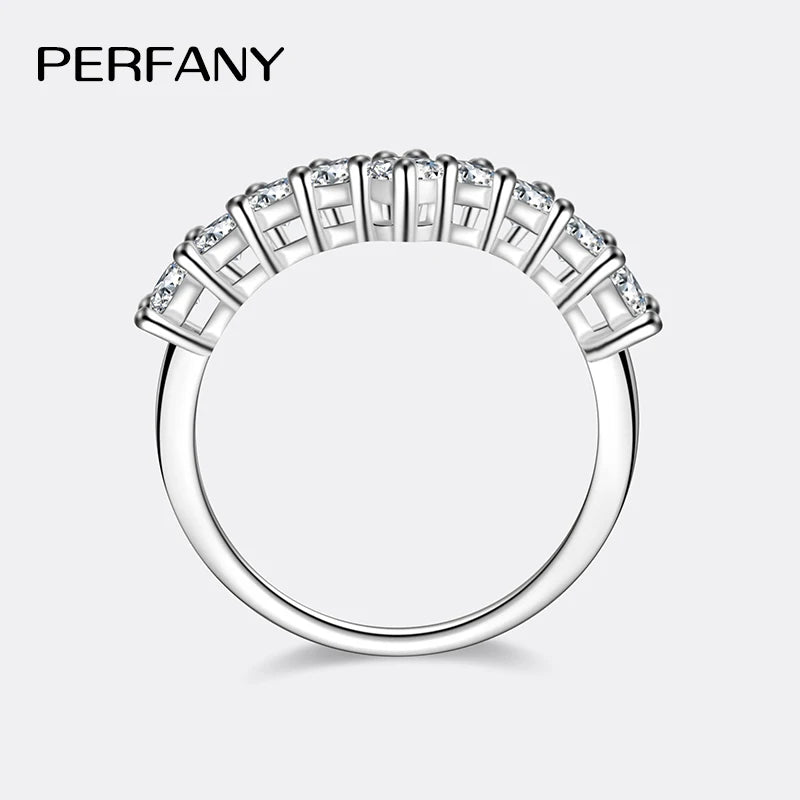PERFANY 3mm All Moissanite Ring for Women S925 Pure