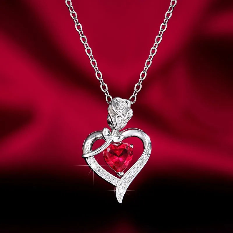Elegant Style Heart shaped Pendant Necklace Hollow - YD1185-1 / United States