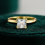 Lumira Princess Square 100% 18K Gold Ring Band