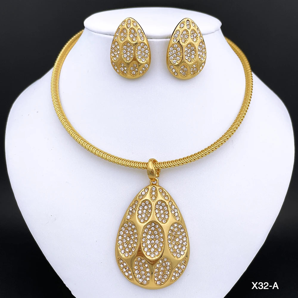 New Necklace And Earrings Set Unique Dubai Fashion