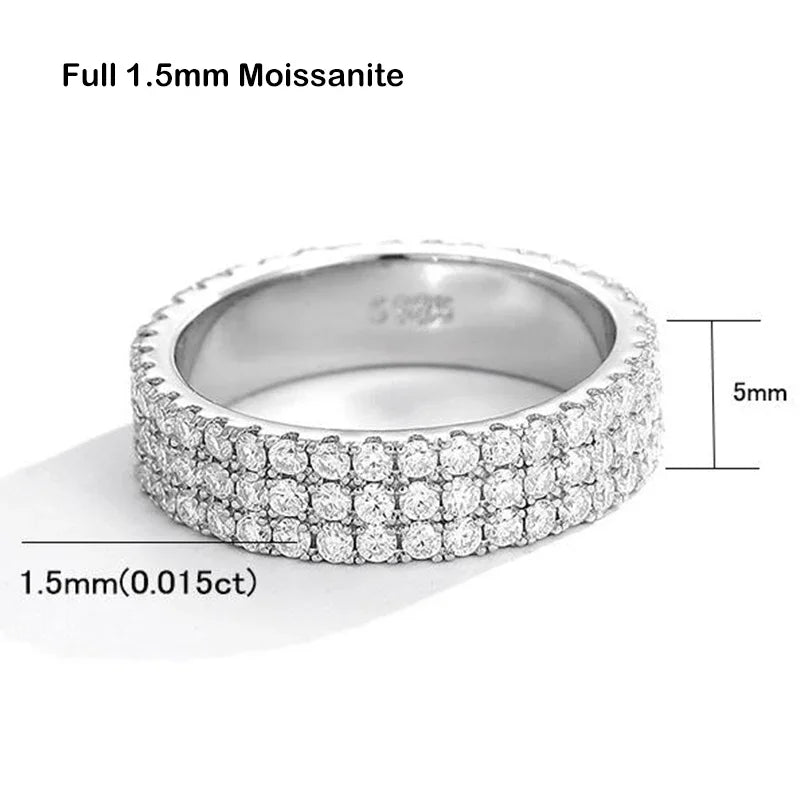 EWYA Luxury 2.2cttw 3mm Moissanite Full Enternity