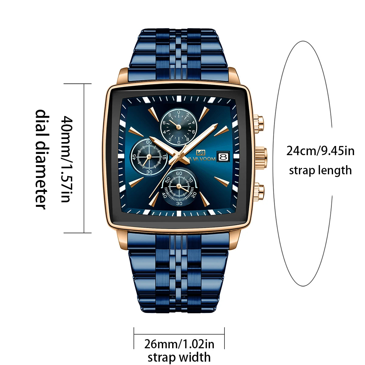 VA VA Voom Brand Men Watch Multifunctional Luxury.