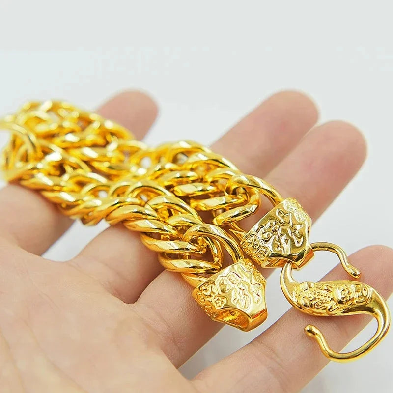 Natural 18 K Gold Color Twists Bracelet for Women
