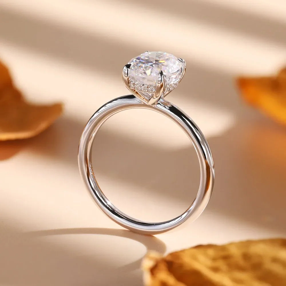 M-JAJA Oval Moissanite Engagement Ring for Women