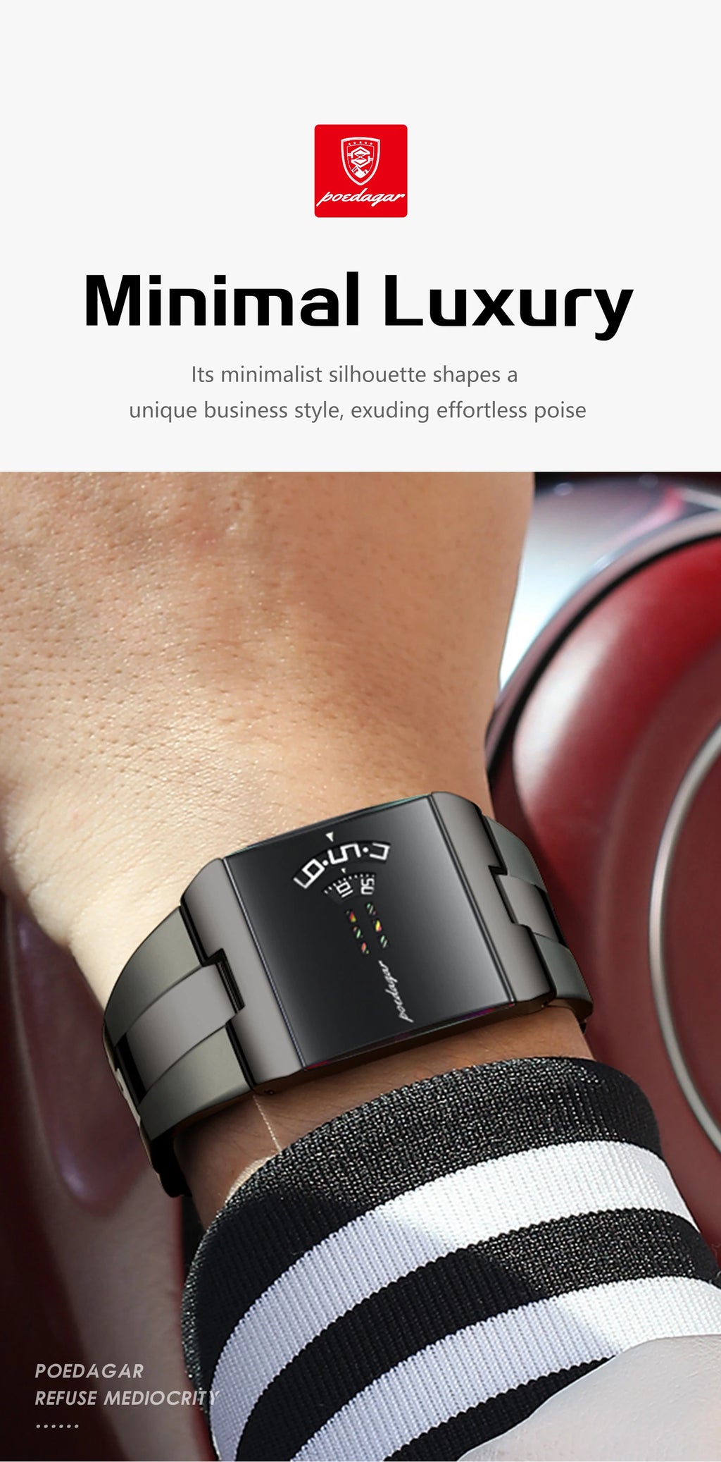Poedagar Brand Business Man Watch Waterproof Stain