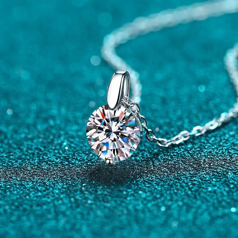 OXTAO 2CT 1CT D Color Real Moissanite Pendant Necklace