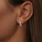 Bamoer U Moissanite Hoop Earrings 925 Sterling Silver