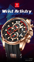 Poedagar Montre-bracelet pour homme à date chronographe