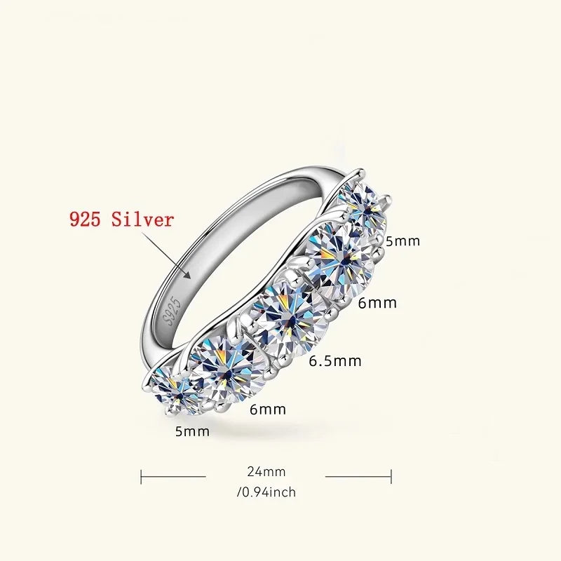 18k Plated 3.6CT All Moissanite Rings for Women 5