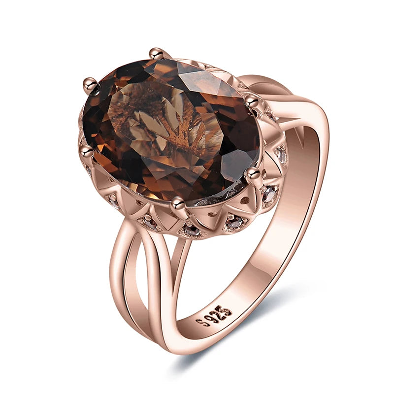 JewelryPalace Large 5.7ct Genuine Oval Smoky Quart