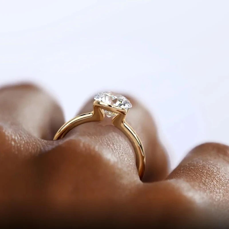18k Gold Plated Wedding Ring 1.0CT D Color