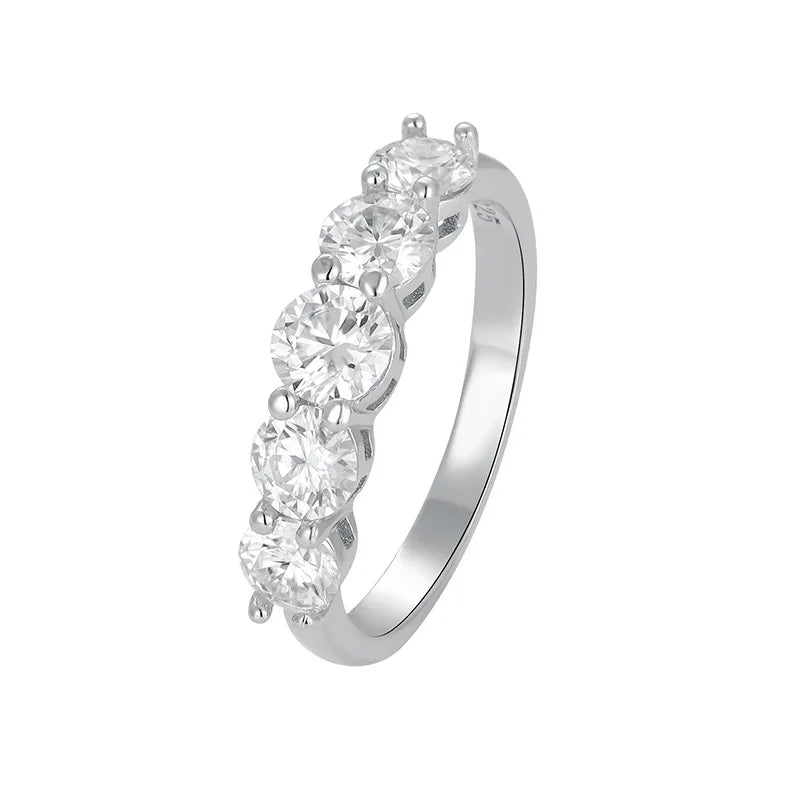 18k White Gold Rings Platinum PT950 Moissanite