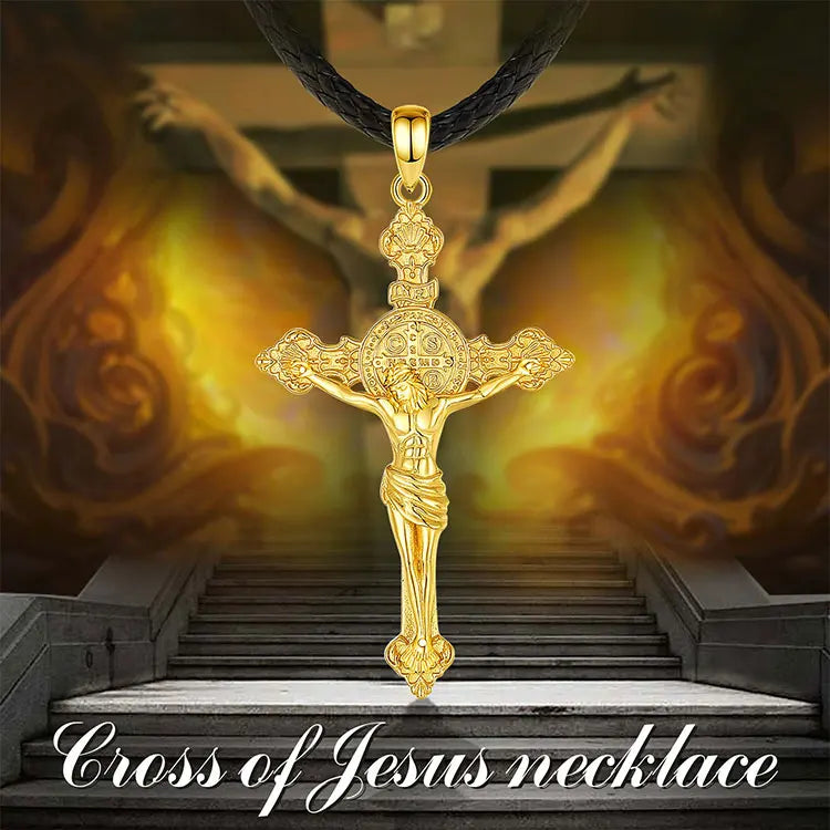 Eudora 925 Sterling Silver Jesus Cross Necklace.