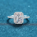 Aeteey Moissanite Diamond Square Ring D Color 1CT