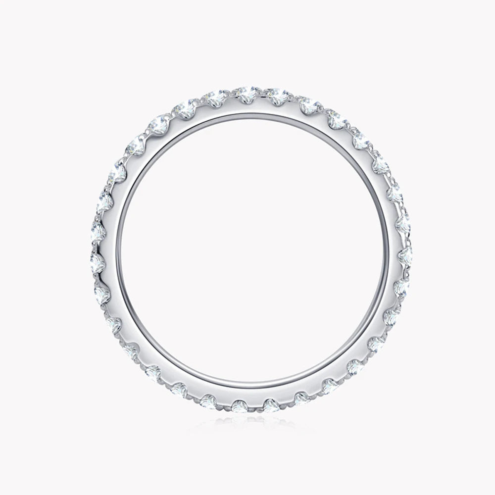 KNOBSPIN 2mm D Color Moissanite Ring 925 Sterling