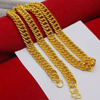 24K Massivgold AU999 Herrenkette 60cm, Schwer