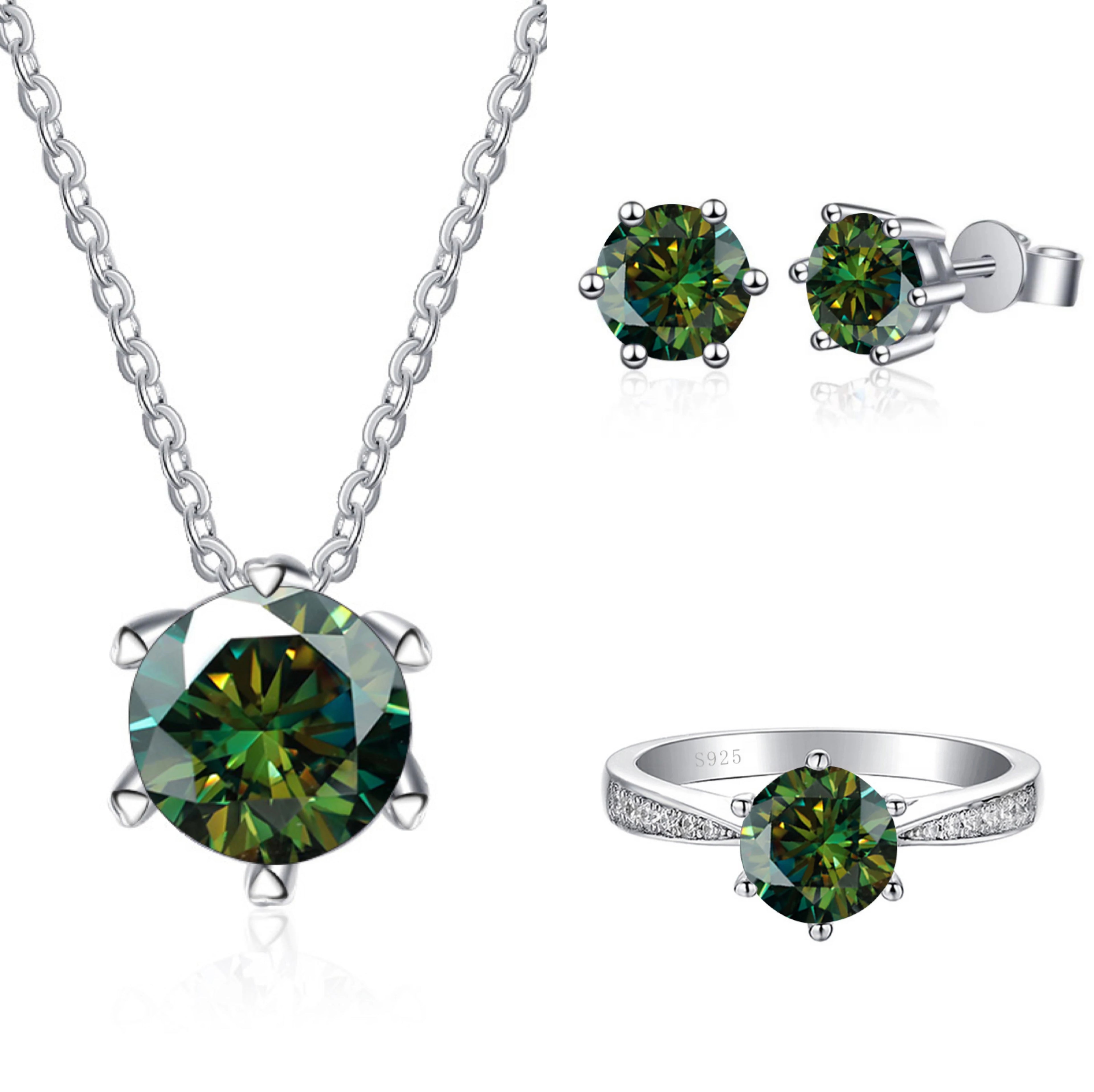 JoyceJelly Moissanite Jewelry Set With 1CT D Color