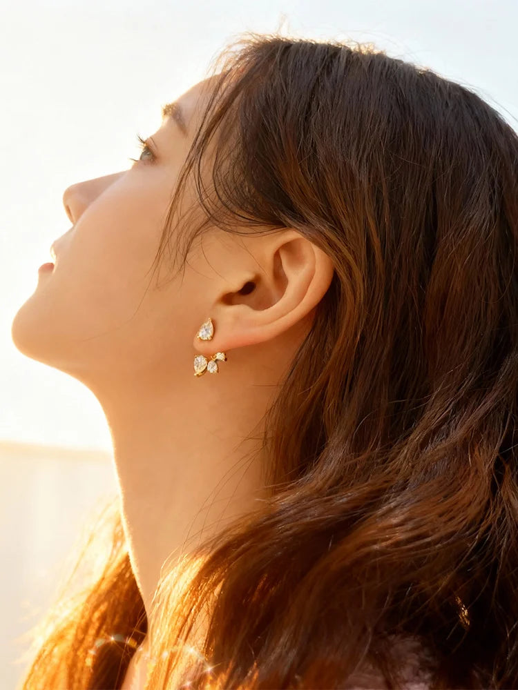 Tfglbu Water Drop D Moissanite Earrings for Women