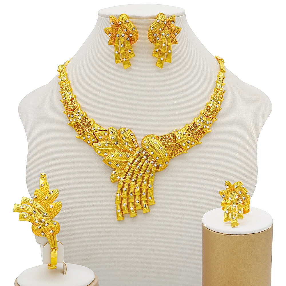 Dubai Women Gold Color Jewelry Sets African Wedding - BJ814-D1